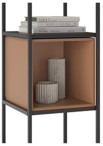 Knižnica v čierno-tehlovej farbe 36x179 cm Anya – Marckeric