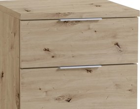 Nočný stolík/skrinka so 4 zásuvkami Smilla, výška 79 cm, dub artisan