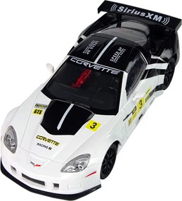 LEAN Toys Športové pretekárske auto R/C v mierke 1:18 Corvette C6.R, biele, 2,4 G, svetlá