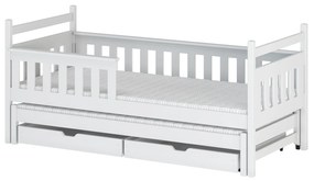 Detská posteľ 80 x 180 cm DORIA (s roštom a úl. priestorom) (biela). Vlastná spoľahlivá doprava až k Vám domov. 1013013