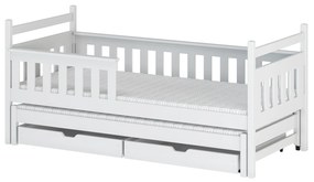 Detská posteľ 90 x 200 cm DORIA (s roštom a úl. priestorom) (biela). Akcia -10%. Vlastná spoľahlivá doprava až k Vám domov. 1013129