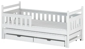 Detská posteľ 90 x 200 cm DORIA (s roštom a úl. priestorom) (biela). Akcia -10%. Vlastná spoľahlivá doprava až k Vám domov. 1013129