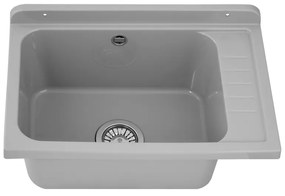 Gamma Selva, univerzálna plastová výlevka 58x38x26,7 cm + sifón, 1-komorová, šedá, GMA-KGS58-G