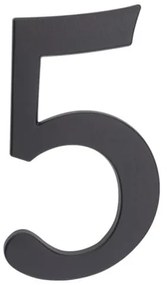 PSG 64.155 - hliníková 3D číslica 5, číslo na dom, výška 190 mm, čierna