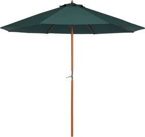 Outsunny Drevený slnečník 2,5 m Tmavozelený | Aosom