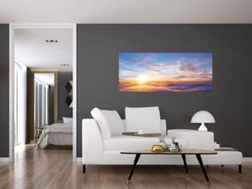 Obraz - Západ slnka nad mrakmi (120x50 cm)