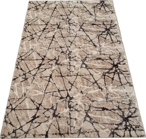 Béžový huňatý koberec Plush Deluxe – mramorový vzor Rozmer: 50x80 cm