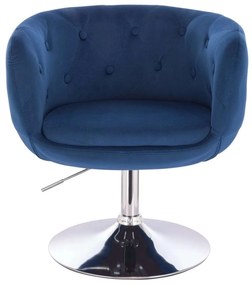 LuxuryForm DESIGN Kreslo MONTANA VELUR na striebornom tanieri - modré