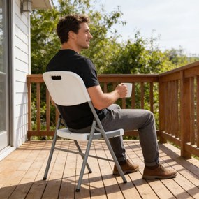 CH Skladacia turistická stolička - biela