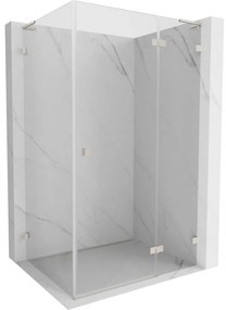 Mexen Lunar L, pravý výklopný sprchový kút 85 x 90 cm, 8mm číre sklo, oceľový profil, 834L-085-090-97-00-P