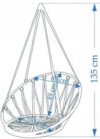 Modrá závesná hojdačka do záhrady - bocianie hniezdo