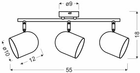 Candellux Sivé stropné svietidlo Azuro pre žiarovku 3x E27 93-63229