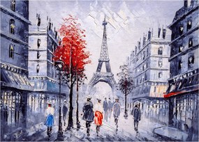 Obraz uličky v Paríži, olejomaľba (70x50 cm)