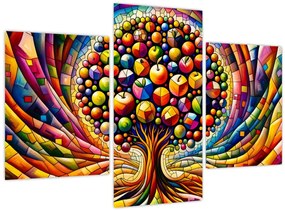 Obraz – Farebný strom s jablkami (90x60 cm)