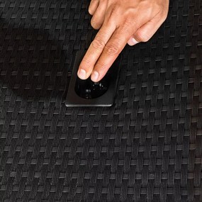 InternetovaZahrada Záhradná ratanová zostava Berlin 1+8 polohovacia - čierna/drevo
