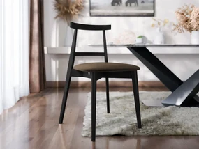 Čalúnená jedálenská stolička KT71, Dostupné poťahy: Magic Velvet 2205, Farby: czarny