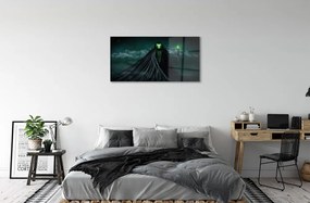 Sklenený obraz Temná postava zeleného ohňa 120x60 cm