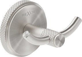 Mexen Gravo, nástenný dvojitý háčik na uteráky, brúsená oceľ, 70A93012-97