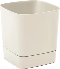 Kvetináč s podstavcom CLIMA 250 x 250 mm, recyklovaný, béžový*81420