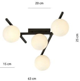 Stropné svietidlo SMART 4xE14/10W/230V čierna/biela