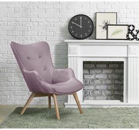 Zamatové kreslo v levanduľovej farbe Niko – Ropez