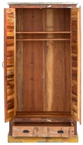 furniture-nabytek.cz - Masívna šatní skriňa Wakefield z recyklovaného dreva, lakovaná, viacfarebná – 90×60×180 cm