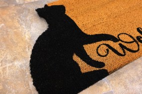 Trade Concept, Rohožka Kokos Welcome Mačka - na von aj na doma, 40x60, hnedá, chodba / predsieň