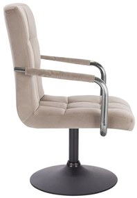 LuxuryForm DESIGN Stolička VERONA VELUR na čiernom tanieri - latte