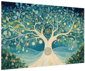 Obraz – Magický strom so špirálami (90x60 cm)