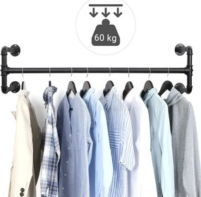 Nástenný stojan na oblečenie 2 ks HSR64BK-02