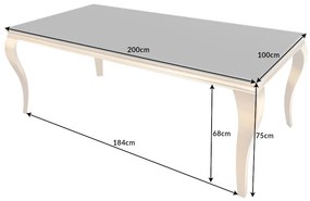 Dizajnový jedálenský stôl Rococo 200 cm čierny / zlatý