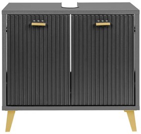 Livarno home Skrinka pod umývadlo vo zvlnenom vzhľade, antracitová  (100378603)