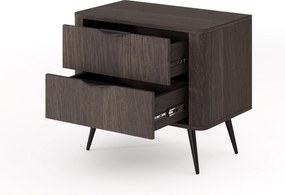 Nočný stolík Edrin 63 cm so zásuvkami - dub dunin / čierna