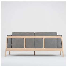 Tmavosivá pohovka s konštrukciou z masívneho dubového dreva Gazzda Fawn,180 cm