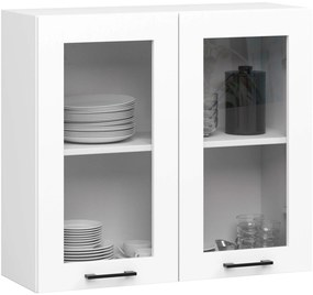 Kuchyňská linka Olivie H720 1,8 m prosklená bílá/dub sonoma