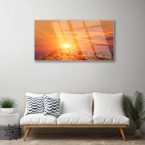 Skleneny obraz Slnko nebo hora krajina 120x60 cm