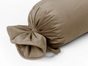 Biante Zamatový vankúš valec bonbon Velvet Prémium SVP-034 Kávovo hnedý 15x40 cm