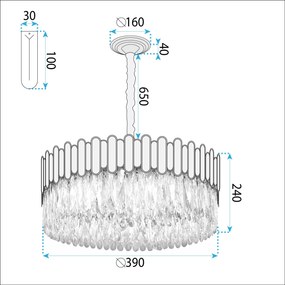 Toolight Toolight, stropné svietidlo 40cm, 6xE14, APP1746-4CP, zlatá, OSW-04045