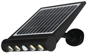 Exteriérové solárne LED svietidlo Talent, 4x LED 8w, čierna, pohybový senzor