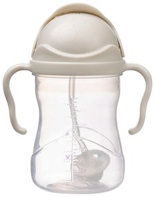 Hrnček so slamkou - béžový 240 ml