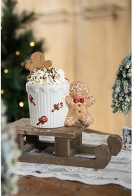 Biely keramický hrnček Perníček Gingerbread - 15*10*10 cm / 350 ml