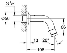 GROHE 20205000 - Nástenný ventil UNIVERSAL 106 mm lesklý chróm