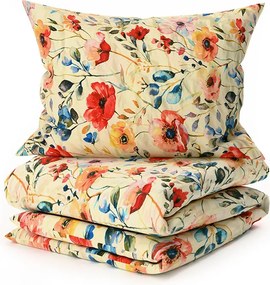 Krepové obliečky FLOREEN krémové Rozmer obliečky: 70 x 90 cm | 140 x 200 cm