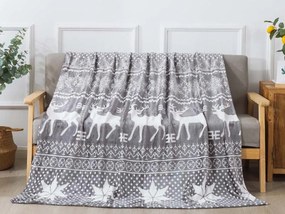 XPOSE® Mikroplyšová  deka VIANOCE  - sivá 140x200 cm