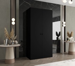 Šatníková skriňa 100 cm Parna 1 (čierna + čierna). Akcia -21%. Vlastná spoľahlivá doprava až k Vám domov. 1125860