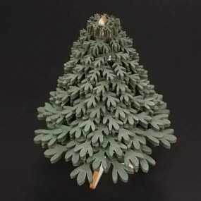 AMADEA Drevený 3D stromček zelený 10 cm