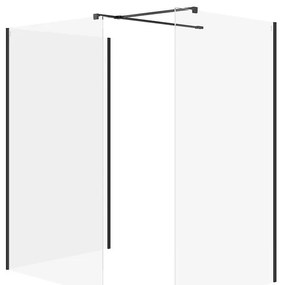 Cersanit Mille, sprchový kút typu Walk-In 90x90x90x200 cm cm, 8mm číre sklo, čierny profil, S601-198