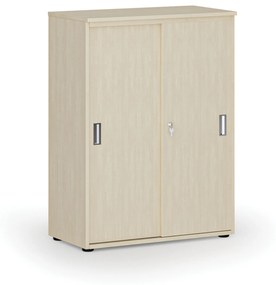 Kancelárska skriňa so zasúvacími dverami PRIMO WOOD, 1087 x 800 x 420 mm, breza
