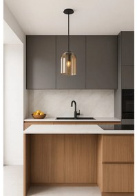 Toolight Amber, závesné svietidlo 1xE27 APP1704-1PC, hnedá-čierna, OSW-04335