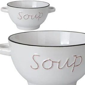 Kameninová miska na polievku Soup 650 ml krémová